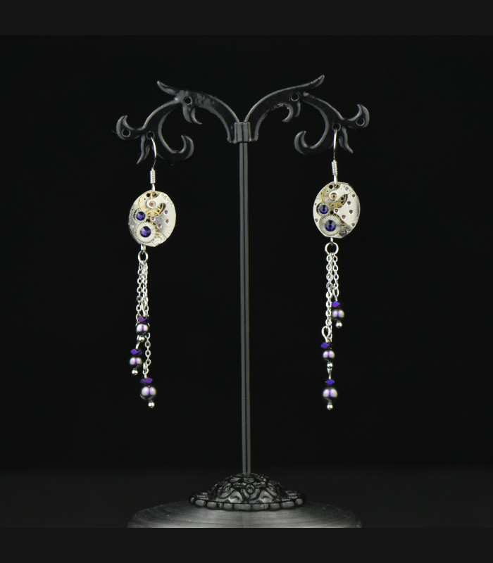Boucles d'oreilles Falling Snow Purple