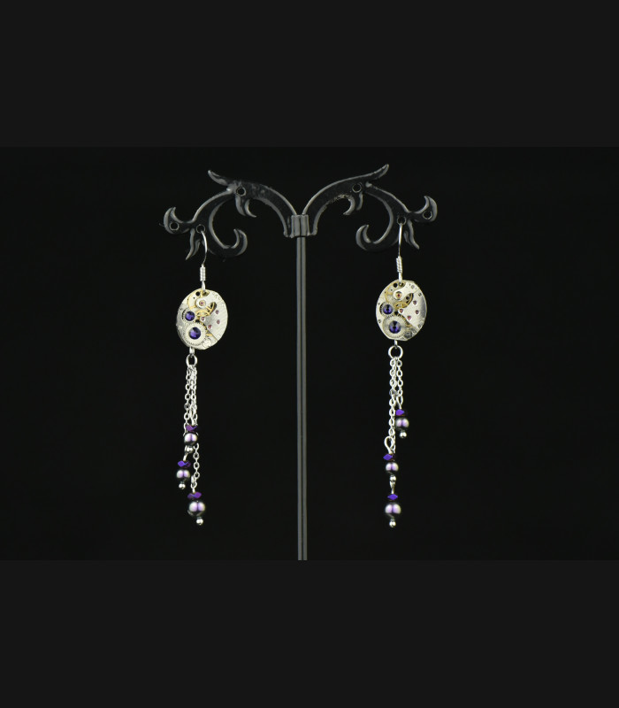 Boucles d'oreilles Falling Snow Purple