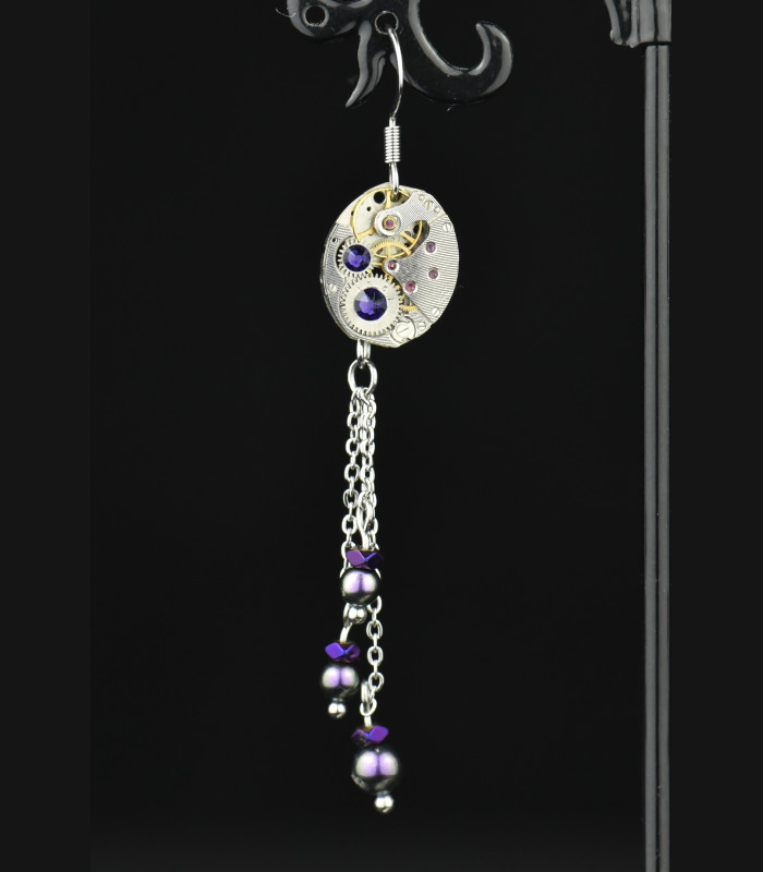 Boucles d'oreilles Falling Snow Purple