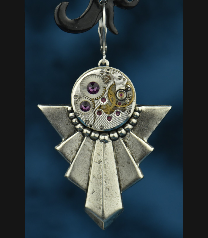 Boucles d'oreilles "Gatsby" Amethyst