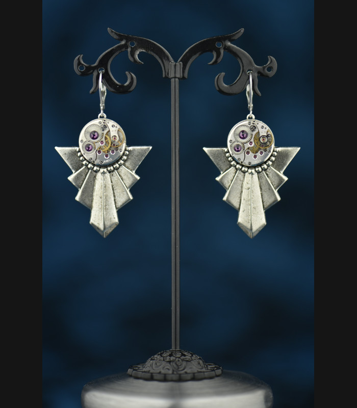 Boucles d'oreilles "Gatsby" Amethyst