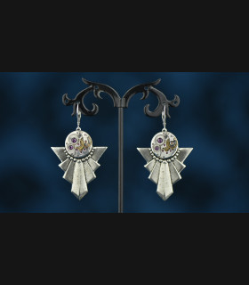 Boucles d'oreilles "Gatsby" Amethyst