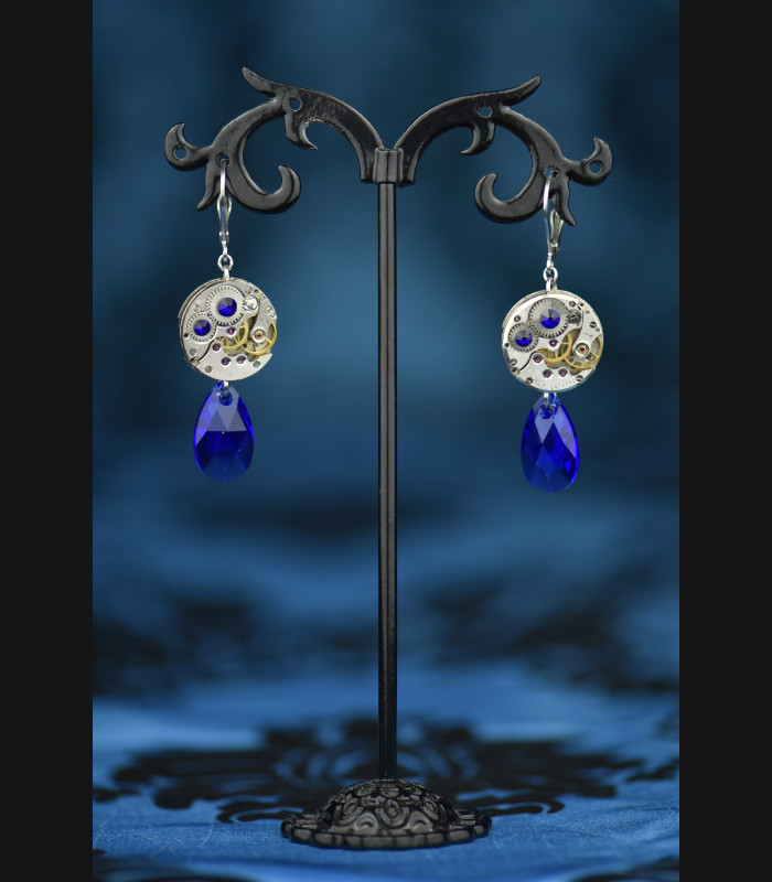 Boucles d'oreilles Moon Drop Deep Blue