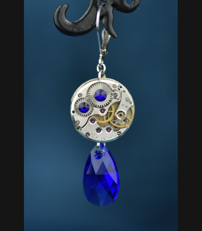 Boucles d'oreilles Moon Drop Deep Blue