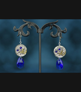 Boucles d'oreilles Moon Drop Deep Blue