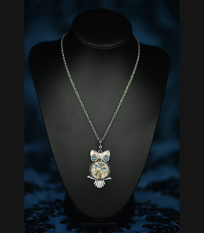 Collier Hibou Bubo Blue