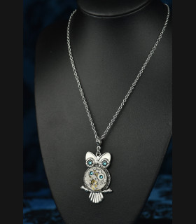 Collier Hibou Bubo Blue