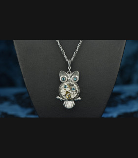 Collier Hibou Bubo Blue