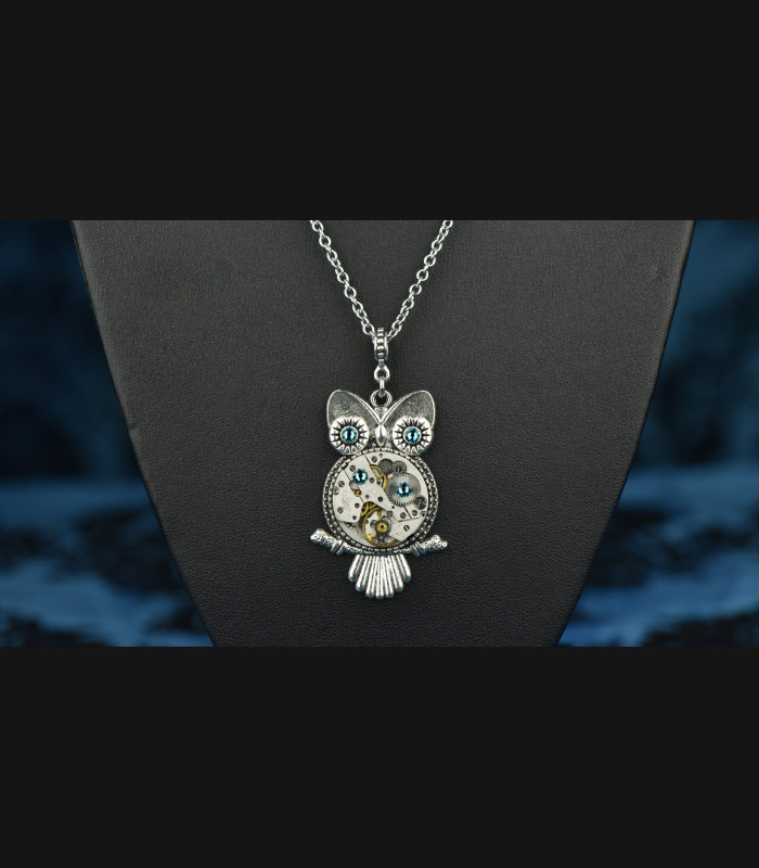 Collier Hibou Bubo Blue