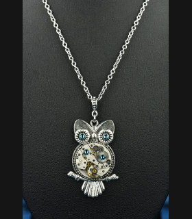 Collier Hibou Bubo Blue