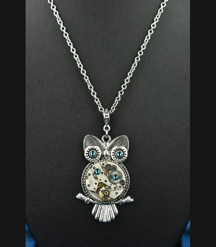Collier Hibou Bubo Blue