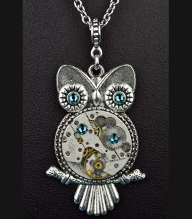 Collier Hibou Bubo Blue