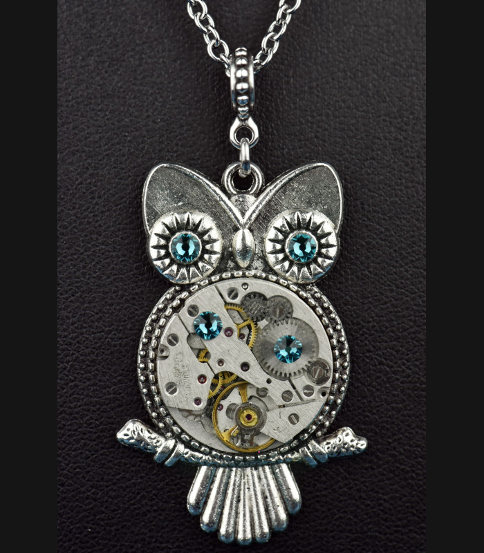 Collier Hibou Bubo Blue