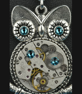 Collier Hibou Bubo Blue