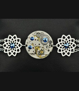 Bracelet " Blue metallic flower"