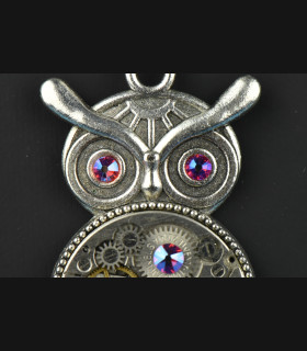 Collier Hibou Otus Automn blue