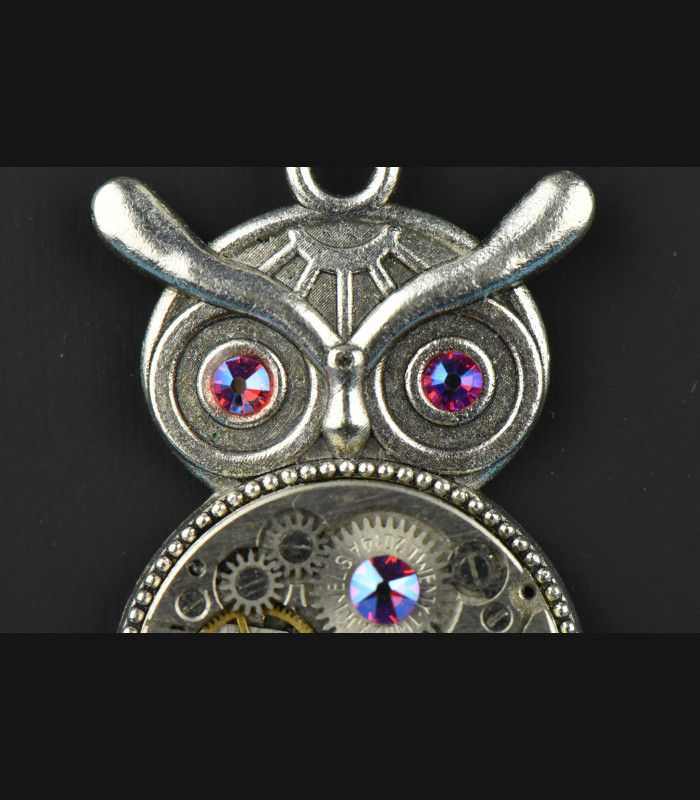 Collier Hibou Otus Automn blue