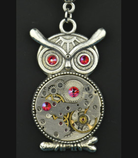 Collier Hibou Otus Automn blue