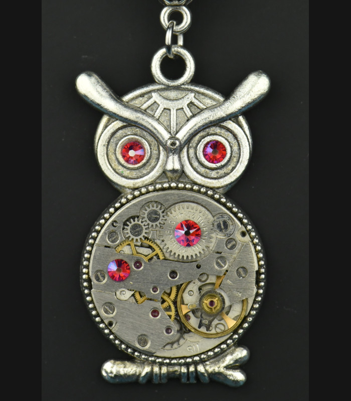 Collier Hibou Otus Automn blue