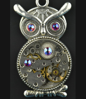 Collier Hibou Otus Automn blue