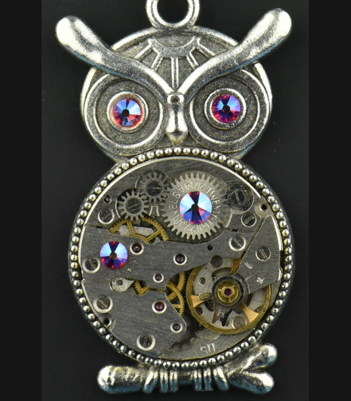 Collier Hibou Otus Automn blue