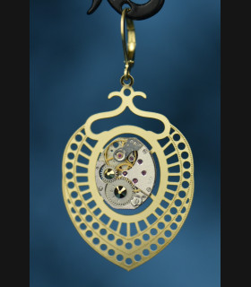 Boucles d'oreilles  mécaniques " Chrysocolle "