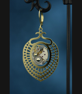 Boucles d'oreilles  mécaniques " Chrysocolle "