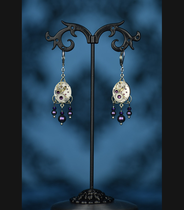 Boucles d'oreilles Thalie Améthyste