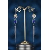 Steampunk earrings elegant blue Thétys
