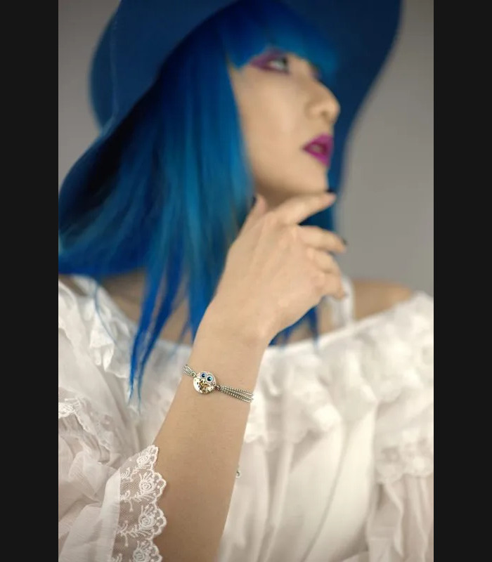 Bracelet mécanique " Echo Purple rain" Couleur:bleu métallique Forme:rond 16mm