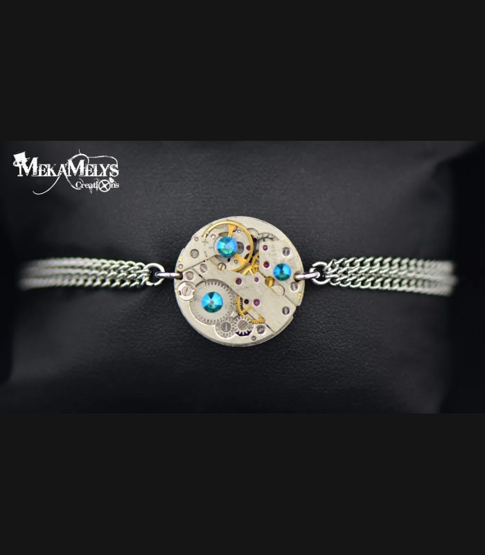 Bracelet mécanique " Echo Purple rain" Couleur:turquoise Forme:rond 20mm