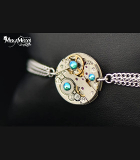 Bracelet mécanique " Echo Purple rain" Couleur:turquoise Forme:rond 20mm