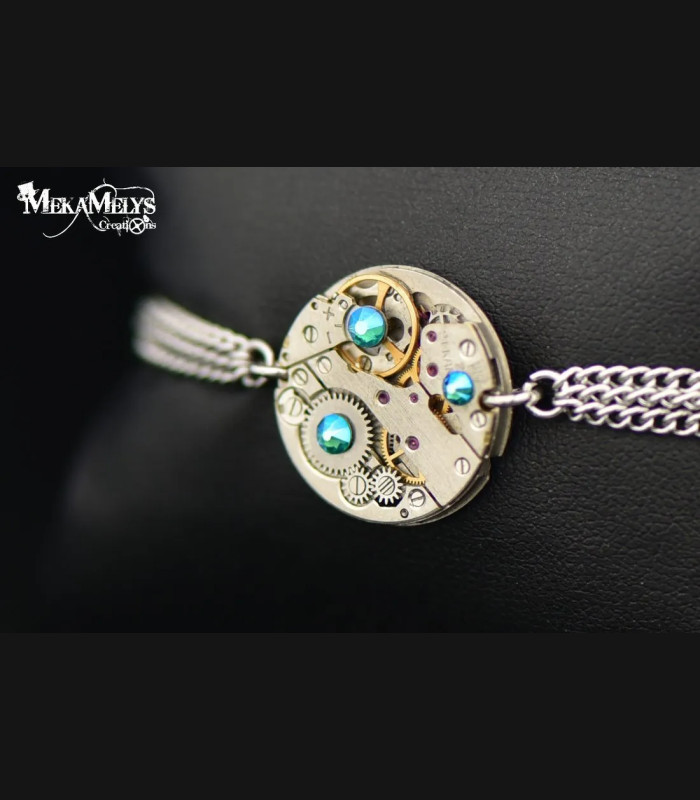 Bracelet mécanique " Echo Purple rain" Couleur:turquoise Forme:rond 20mm