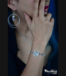 Bracelet mécanique " Echo Purple rain" Couleur:turquoise Forme:rond 20mm