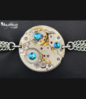 Bracelet mécanique " Echo Purple rain" Couleur:turquoise Forme:rond 20mm