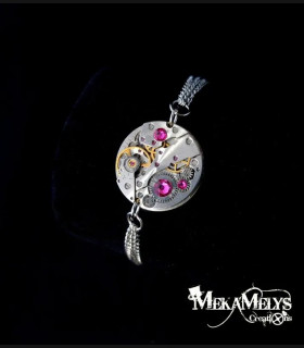 Bracelet mécanique " Echo Purple rain" Couleur:fuchsia Forme:rond 16mm