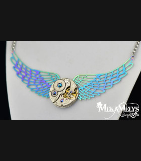 Collier collection "Gold Angel" Couleur:scarabée Matières:acier inoxydable Forme:rond 26mm