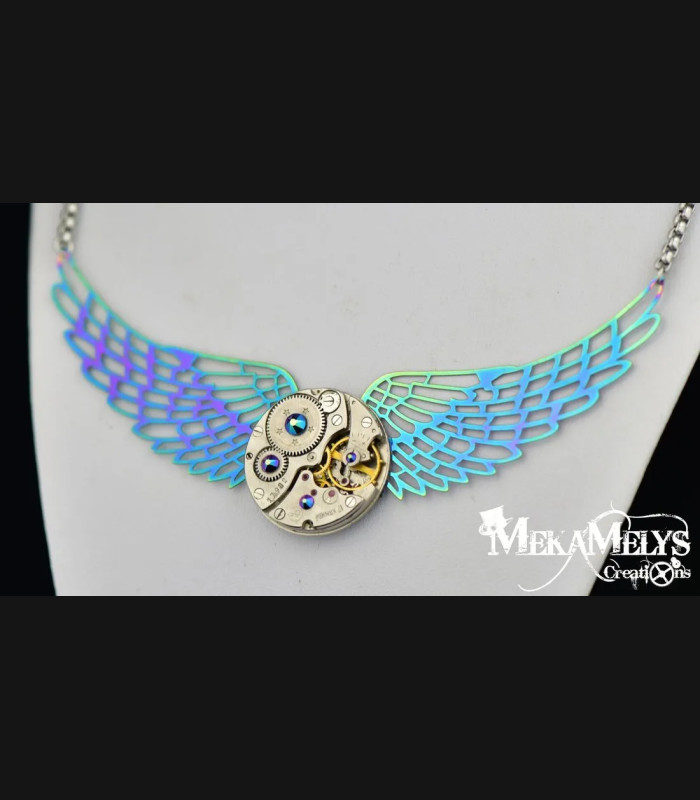 Collier collection "Gold Angel" Couleur:scarabée Matières:acier inoxydable Forme:rond 26mm