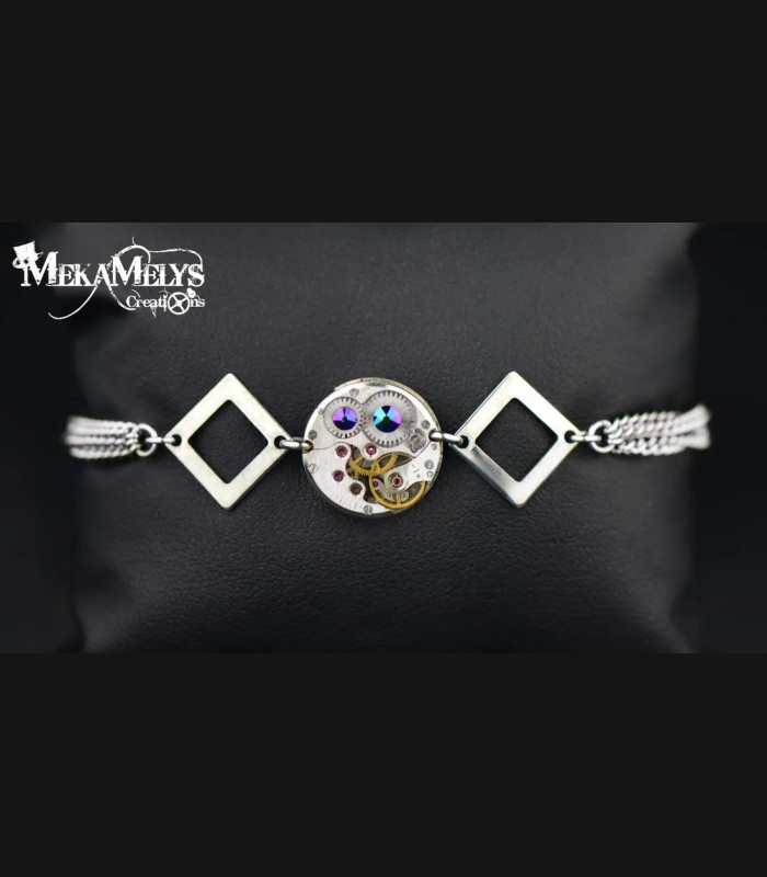 Bracelet "Metric " Crystal Couleur:scarabée Forme:rond 16mm