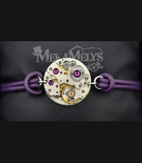 Bracelet Cuir Steampunk Omicron - Mecanique | MekaMelys