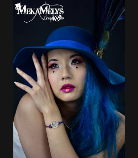 Bracelet Cuir Steampunk Omicron - Mecanique | MekaMelys