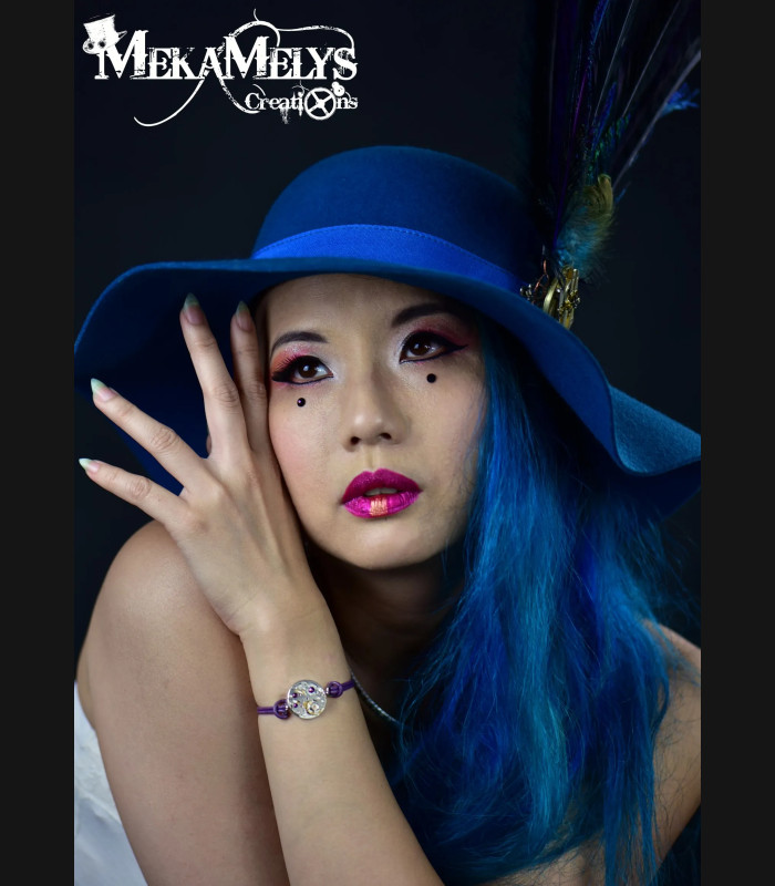 Bracelet Cuir Steampunk Omicron - Mecanique | MekaMelys