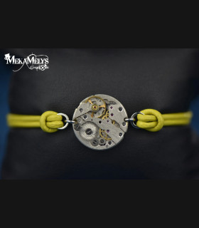 Bracelet steampunk cuir Chronos