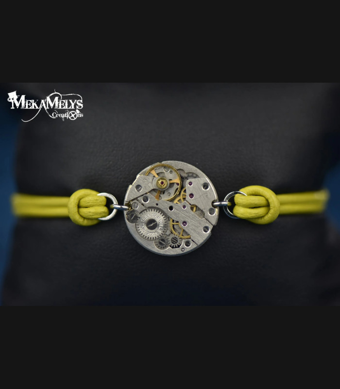 Bracelet steampunk cuir Chronos