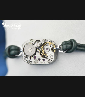 Bracelet steampunk en cuir Quantum