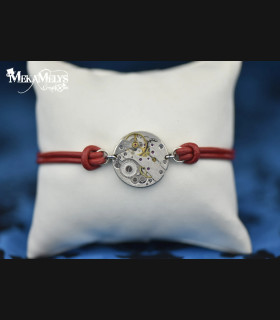 Bracelet steampunk cuir Chronos