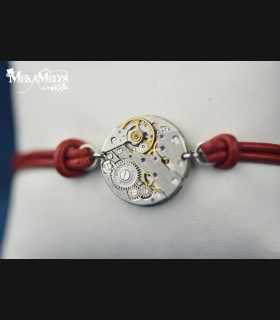 Bracelet steampunk cuir Chronos