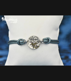 Bracelet Cuir Steampunk Alpha - Fait Main | MekaMelys