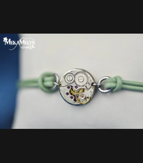 Bracelet Cuir Steampunk Alpha - Fait Main | MekaMelys