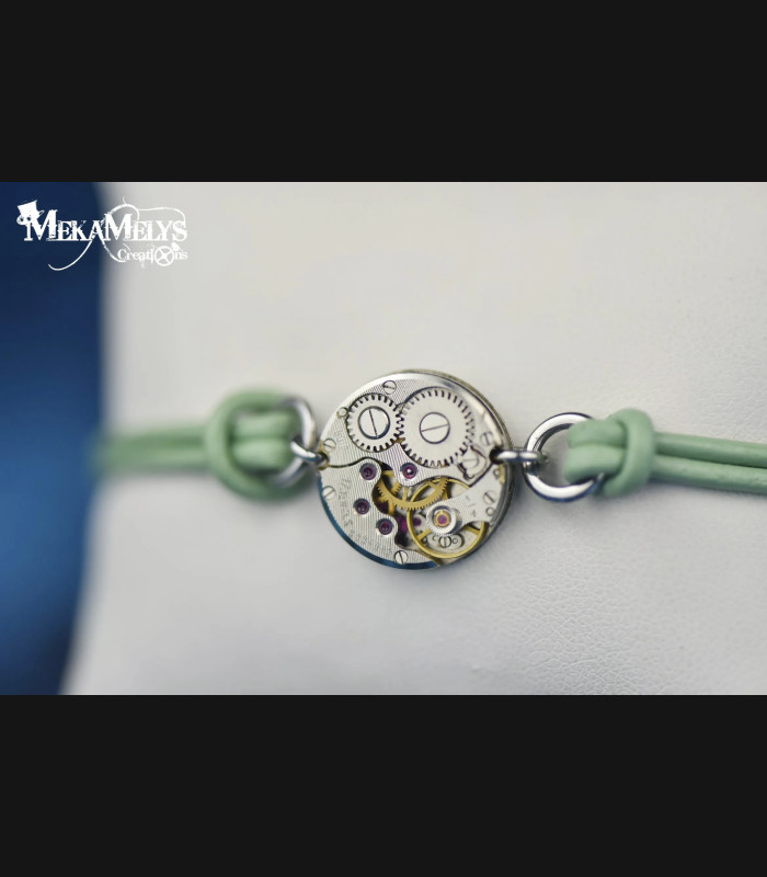 Bracelet Cuir Steampunk Alpha - Fait Main | MekaMelys